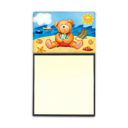 Carolines Treasures Teddy Bear on the Beach Sticky Note Holder APH0088SN